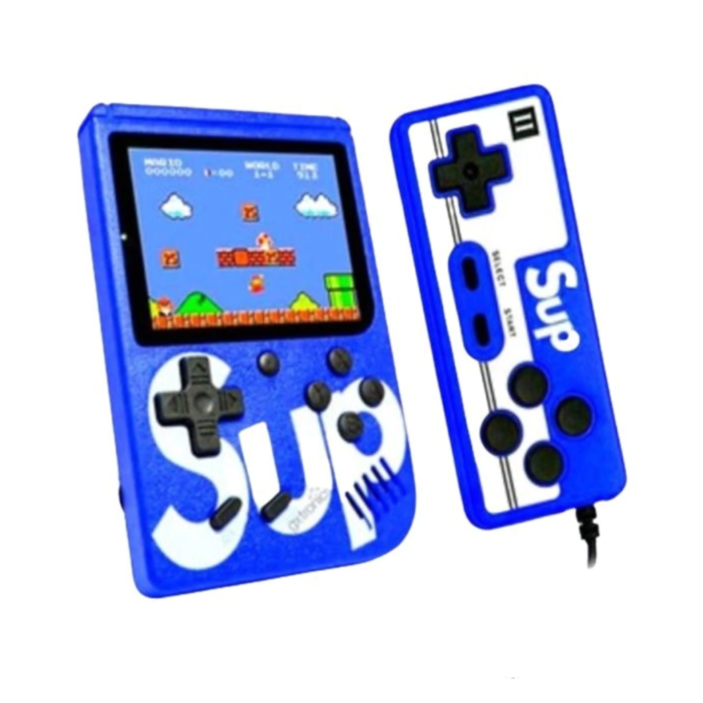 CONSOLA PORTATIL SUP 400 GAME NES (8 BITS) / INTERNA / 400 JUEGOS FAMILY GAME CON JOYSTICK AZUL