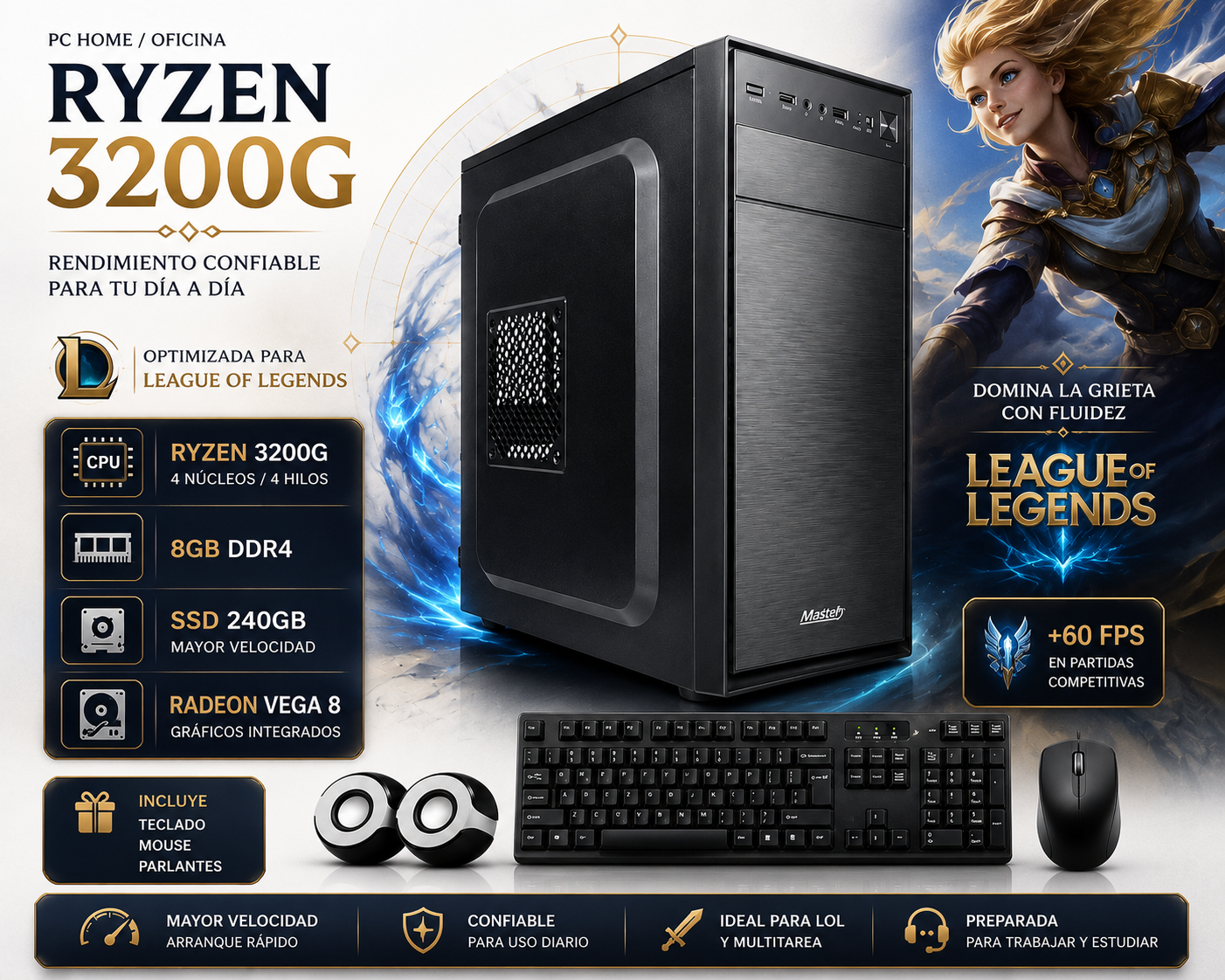 PC AMD Ryzen 3200G E